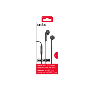 In-ear stereo earset Studiomix 50, with answer button, Black