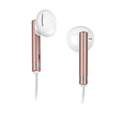 Auricolare filo stereo in-ear Metal Studio Mix 90, con tasto risposta e controllo volume, Colore Bianco Rosa
