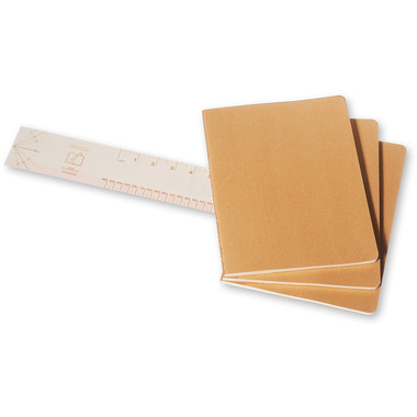 MOLESKINE Cahier XL 25x19cm 506-9 en blanc, natur 3 pcs.