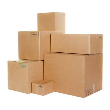 Folding box made of 2-wall cardboard in brown 251x251x221mm