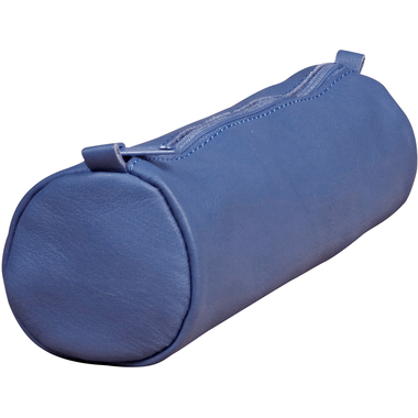 CLAIREFONTAINE Trousse à crayons AgeBag 77023C bleu, rond, cuir 21x6cm