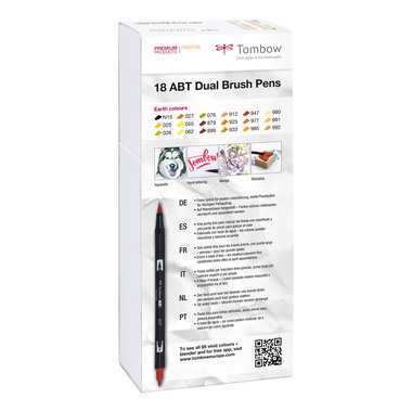 TOMBOW ABT Dual Brush Pen ABT-18P-3 18er Set Erdtöne