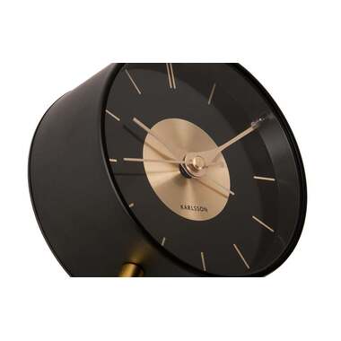 KARLSSON Klassischer Wecker Gold Disc Gold/Schwarz