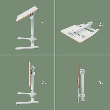 LEITZ Bureau assis-debout ergo 6588-00-01 Blanc, réglable en hauteur