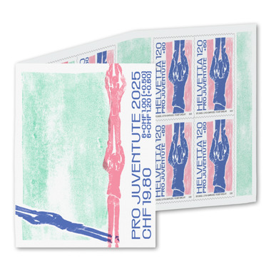 Markenheftchen «Pro Juventute – Einander unterstützen» Markenheftchen mit je 6 Marken CHF 1.00+0.50 und CHF 1.20+0.60, selbstklebend, ungestempelt