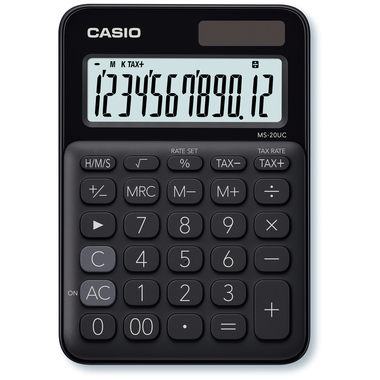 CASIO Mini Taschenrechner MS20UCBK 12-stellig schwarz