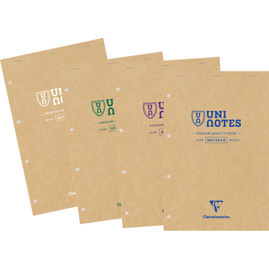 CLAIREFONTAINE Notizblock Uni Notes A4+ 9873C braun, kariert 70 Blatt