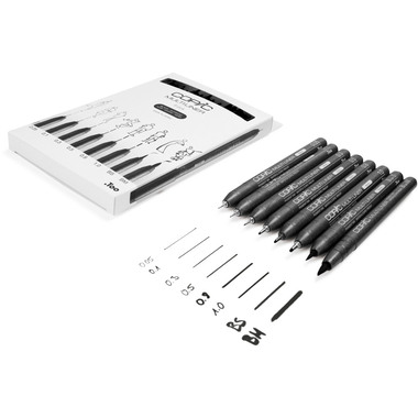 COPIC Multiliner 2207510 Set schwarz, 8 pcs.
