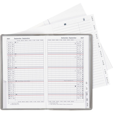 BIELLA Agenda Paris 2027 851512280027U 1M/2P argento ML 7.5x12.6cm