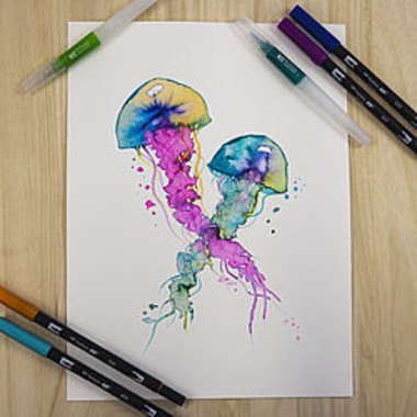 TOMBOW Aquarellblock A6 PB-AQUA-COV 300g, 15 Blatt