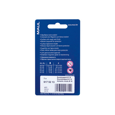 MAUL Magnete 15mm 6175213 gelb 8 Stück