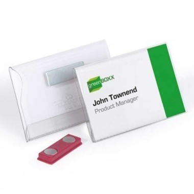 DURABLE Badge à aimant 811719 transp., PVC, 54x90mm 25 pcs.