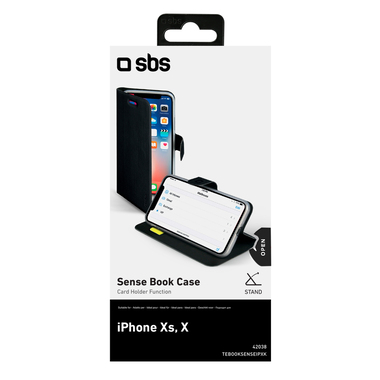 Handyhülle im Buchstil mit stabiler Stütze und Magnetverschluss, Ständerfunktion, Lederverarbeitung, für iPhone XS/X, schwarz Kleinbogen mit 10 Marken à CHF 1.00, gummiert, ungestempelt