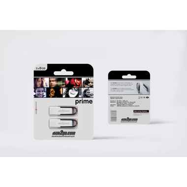 DISK2GO USB-Stick prime 8GB 30006700 USB 2.0 double pack