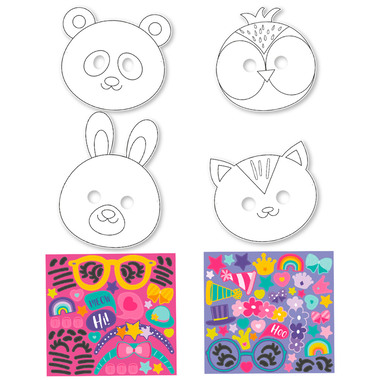 I AM CREATIVE Masques 4220.1 animaux, autocollants