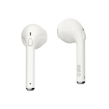 Auricolari Twin TWS, wireless V 4.1, con tasto di risposta/fine e chiamata base di ricarica da 300 mAh, colore bianco