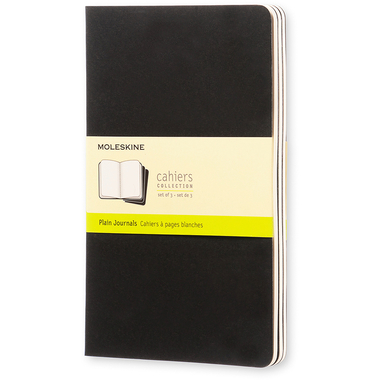 MOLESKINE Quaderno Cahier A5 497-0 in bianco, nero 3 pezzi