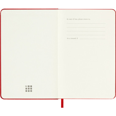 MOLESKINE Agenda settimanale note 25/26 8056999275457 18M foderato HC rosso 9x14cm