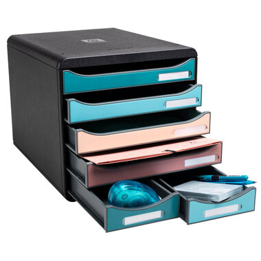 EXACOMPTA Schubladenbox Skandi A4+ 312606D multicolor 6 Schubladen