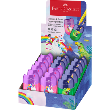 FABER-CASTELL Doppelspitzer 183551 Dino/Einhorn ass. 18 Stück