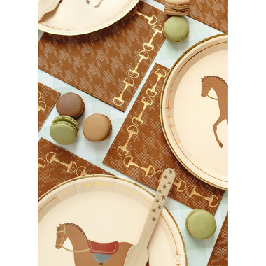 PARTYDECO Serviettes 33x33cm SP33-104 Étriers 12 pièces