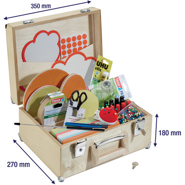 FRANKEN Moderationskoffer 35x18x27 cm UHMMKCH U-Act!Line, Birkenholz