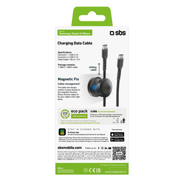 Cavo USB-C-USB-C antigroviglio con supporto magnetico