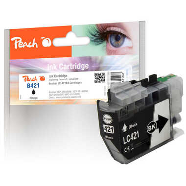 Peach Ink Cartridge black, compatible with Brother LC-421BK