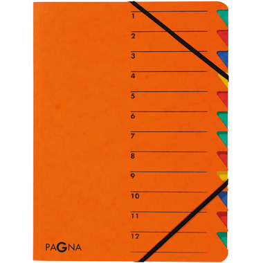 PAGNA Dossier archivio EASY A4 24131-12 arancione 12 compart.