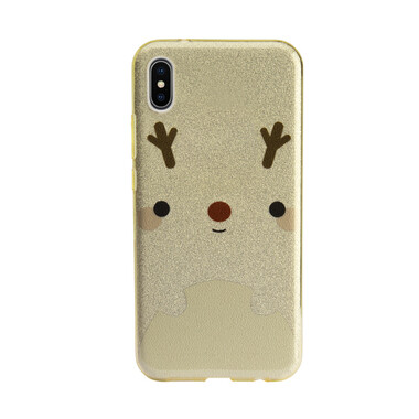Cover natalizia glitterata per iPhone XS/X