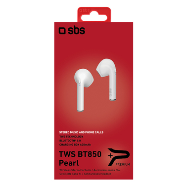 TWS Twin Earphones, Bluetooth V 5.0, with multifunction keys, 400 mAh charging base, colour white