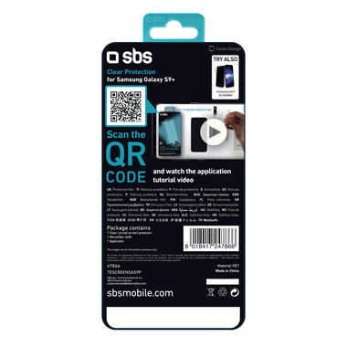 Screen protector Clear Curvo per Samsung Galaxy S9+