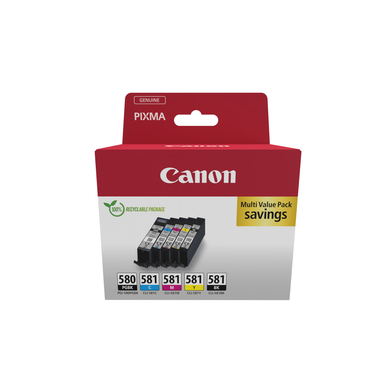 CANON Multipack Tinte PGBKCMYBK PGI-580/1 Pixma TR7550 1x11.2ml/4x5.6ml