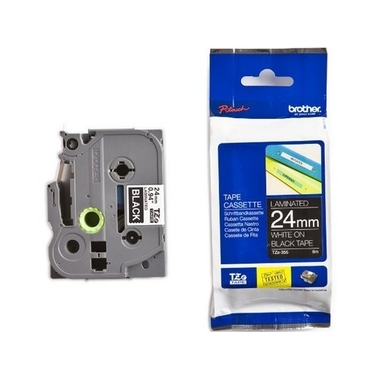 PTOUCH Nastro, plastific. bianco/nero TZe-355 PT-2450DX 24 mm