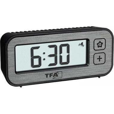 TFA Dostmann Digital Alarm Clock Grey