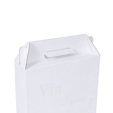 Gift box "Scripto" in white for 3x 0.75l bottles with bottle height 330mm & Ø84mm