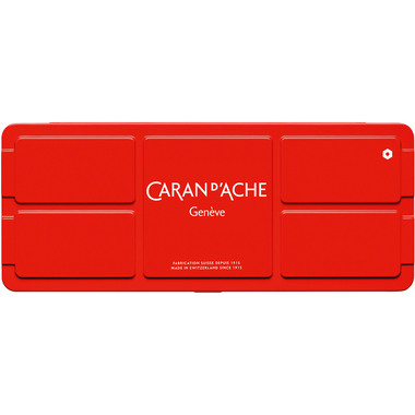CARAN D'ACHE Colore opaco Gouache 2001.312 12 tube Metallbox, pennello