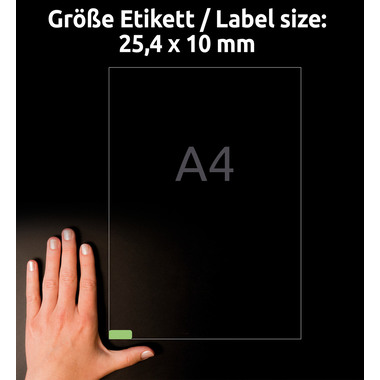 AVERY ZWECKFORM Étiquettes 25,4x10mm L6049-20 vert 3780pcs./20fl.