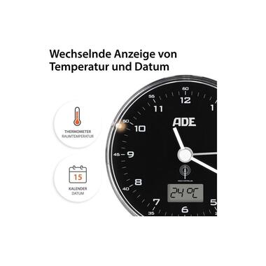 Sveglia radiocontrollata ADE 8.1 x 4 cm, nero