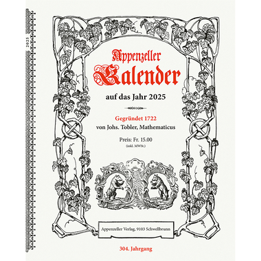APPENZELLER Kalender 2025 783858828941 Appenzeller DE 17x21cm