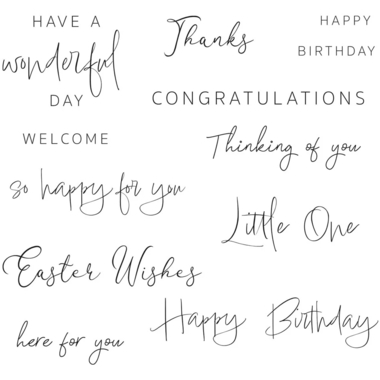 SIZZIX Stempel 666519 Daily Sentiments 13 Stück