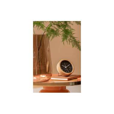 KARLSSON Classic Alarm Clock Neat Round Bamboo / Black