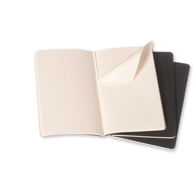 MOLESKINE Quaderno Cahier A5 495-6 rigato, nero 3 pezzi