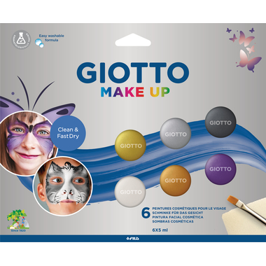 GIOTTO Schminkfarben Make-Up F476500 Metallic Colours 5ml 6 Stück