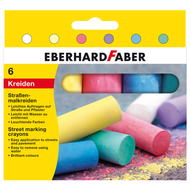 EBERHARD FABER Strassenkreide 526506 6 Farben ass. Etui