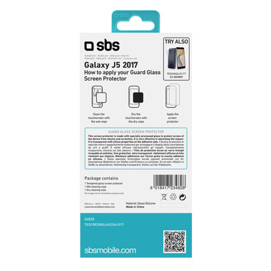 Tempered glass protective screen for Samsung Galaxy J5 2017