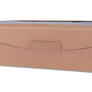 Gift box with hinged lid & viewing window for 1x 1l bottle with bottle height 380mm & Ø85mm