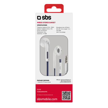 Auricolari stereo semi in-ear con cavo piatto, jack da 3,5mm e microfono integrato