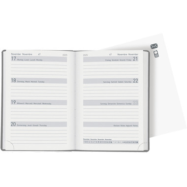 BIELLA Agenda Memento Trend 2025 825413740025 1S/2P Leaves ML 10.1x14.2cm
