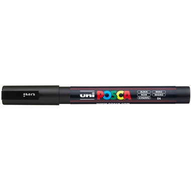 UNI-BALL Posca Marker 0,9-1,3mm PC-3M BLACK schwarz, Rundspitze